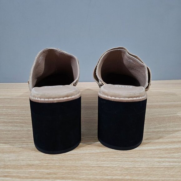 Eileen Fisher Hiya Clog Mule Heel Womens Shoe Ecru Beige Suede Size 10 - Picture 6 of 11